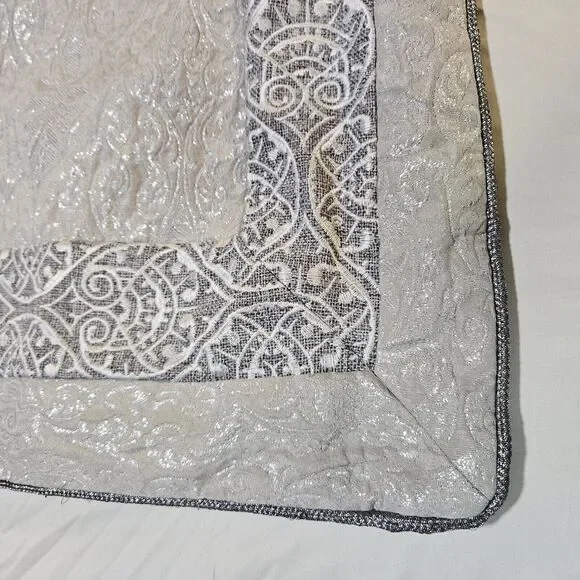 Croscill Akita Euro Pillow Shams Square Set of 2 Embroidered Tweed Retired Print